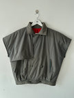 NO LABEL 1980s 2 IN 1 DOUBLE BREASTED BOMBER JACKET GILET