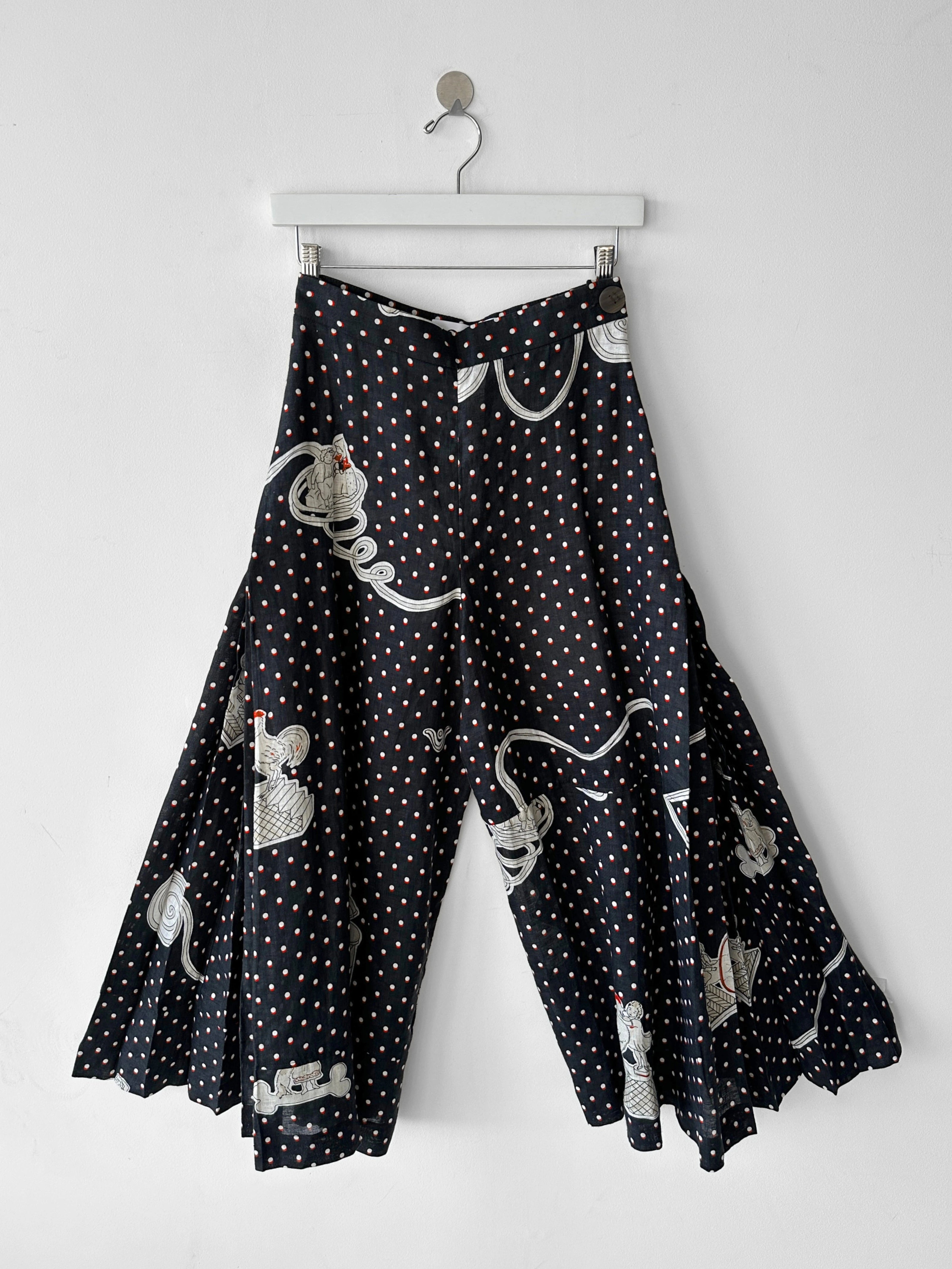 LOEWE - S/S 2018 POLKA DOT CULOTTES TROUSERS WITH SIDE PLEATS