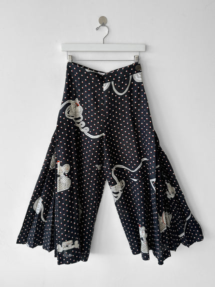 LOEWE - S/S 2018 POLKA DOT CULOTTES TROUSERS WITH SIDE PLEATS