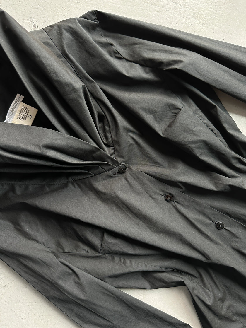 1990s EXTRA WIDE COLLAR BUTTONED BLOUSE