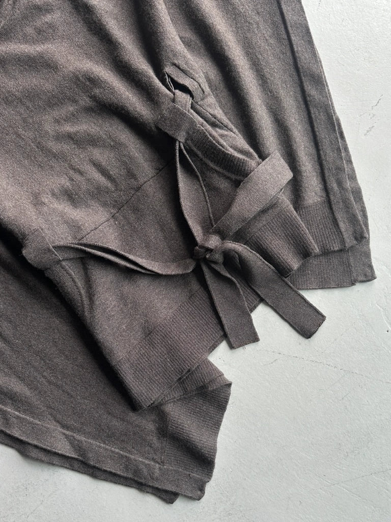 TRUSSARDI - 2000s PONCHO JUMPER WITH WAIST TIE