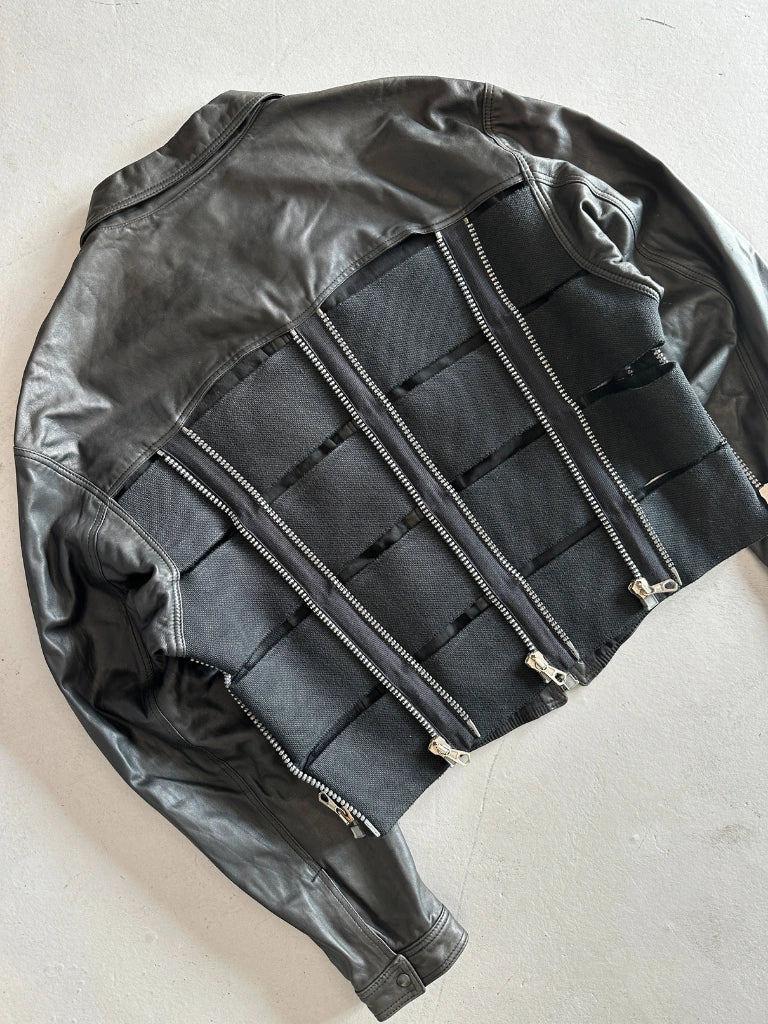 CALUGI E GIANNELLI 1980s BONDAGE LEATHER JACKET