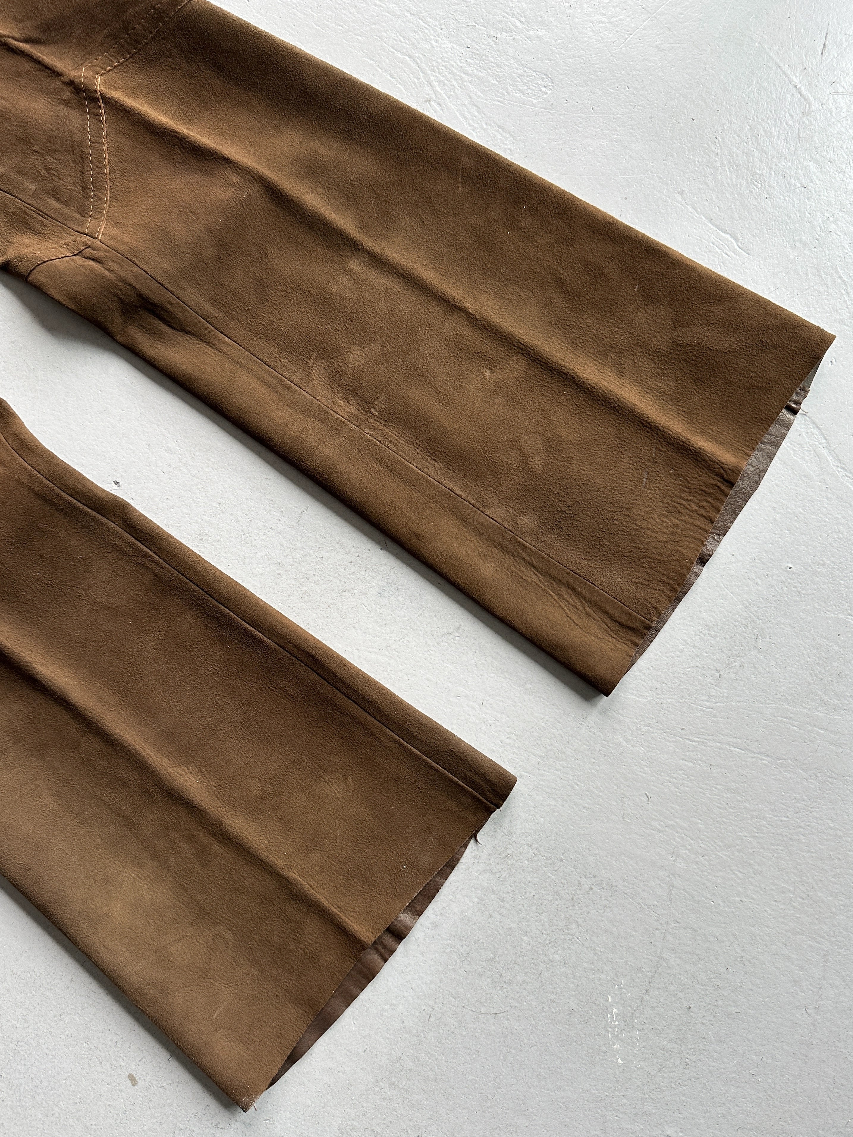 2000s FLARED LEG SUEDE TROUSERS