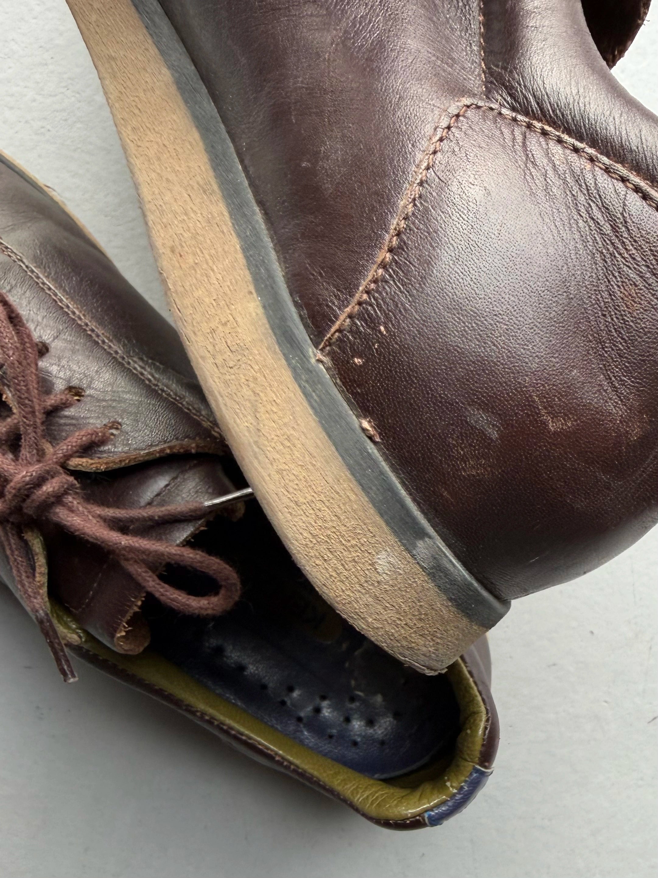 KENZO - 1990s SQUARE TOE LEATHER TRAINERS