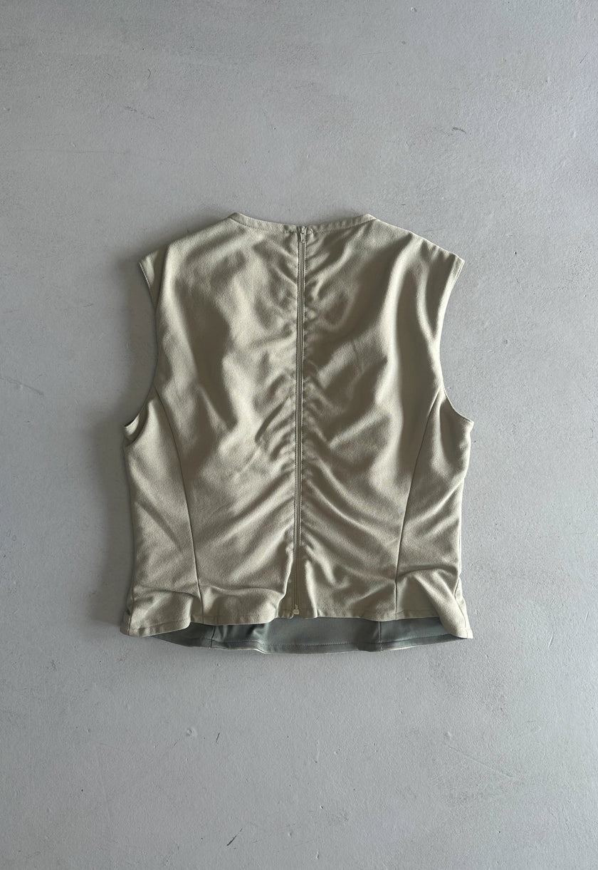 EMPORIO ARMANI - 1990s ZIPPED BACK VEST TOP