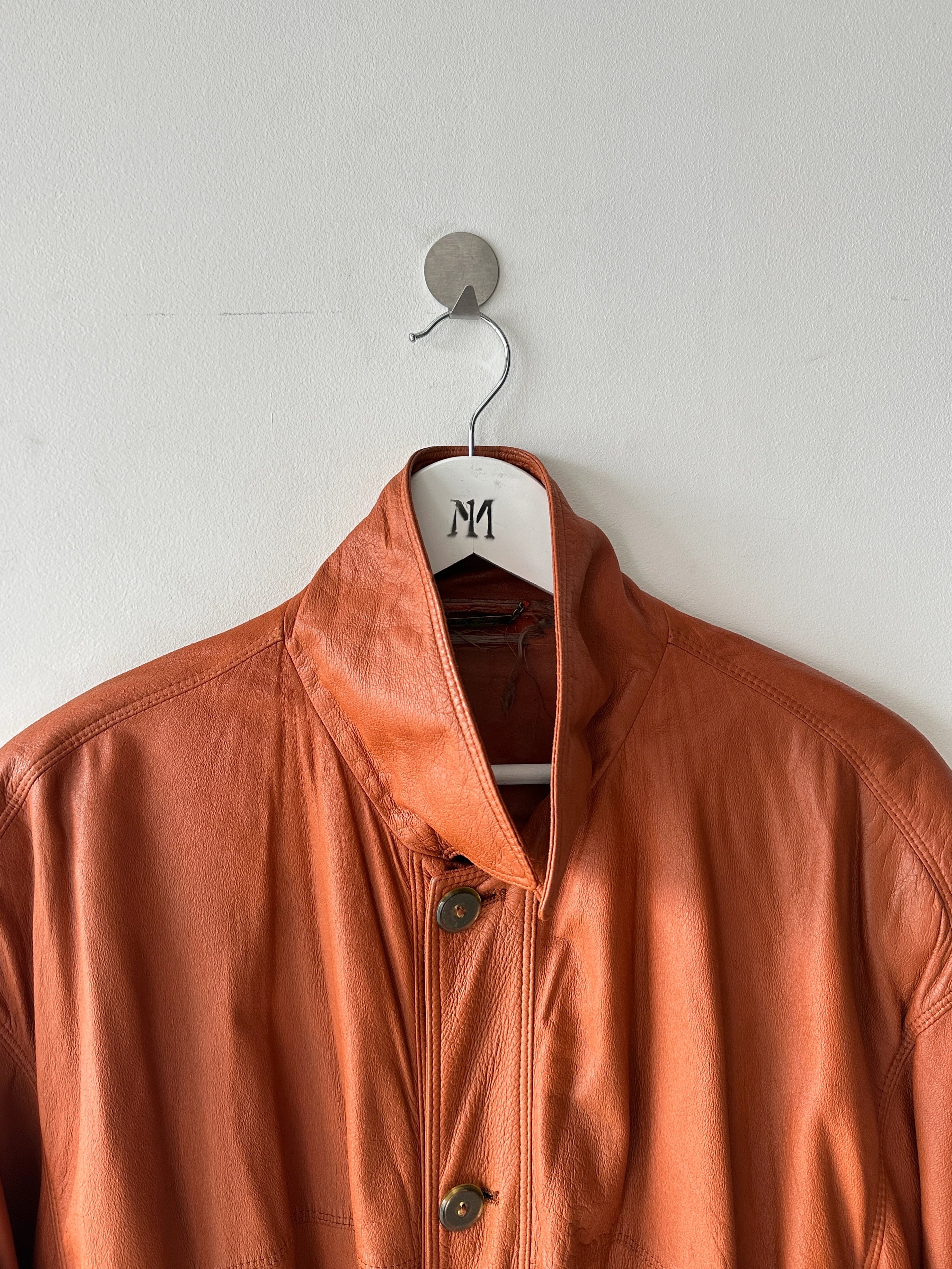 LA MATTA - 1980s SOFT LEATHER JACKET WITH DRAWSTRING HEM