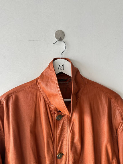 LA MATTA - 1980s SOFT LEATHER JACKET WITH DRAWSTRING HEM