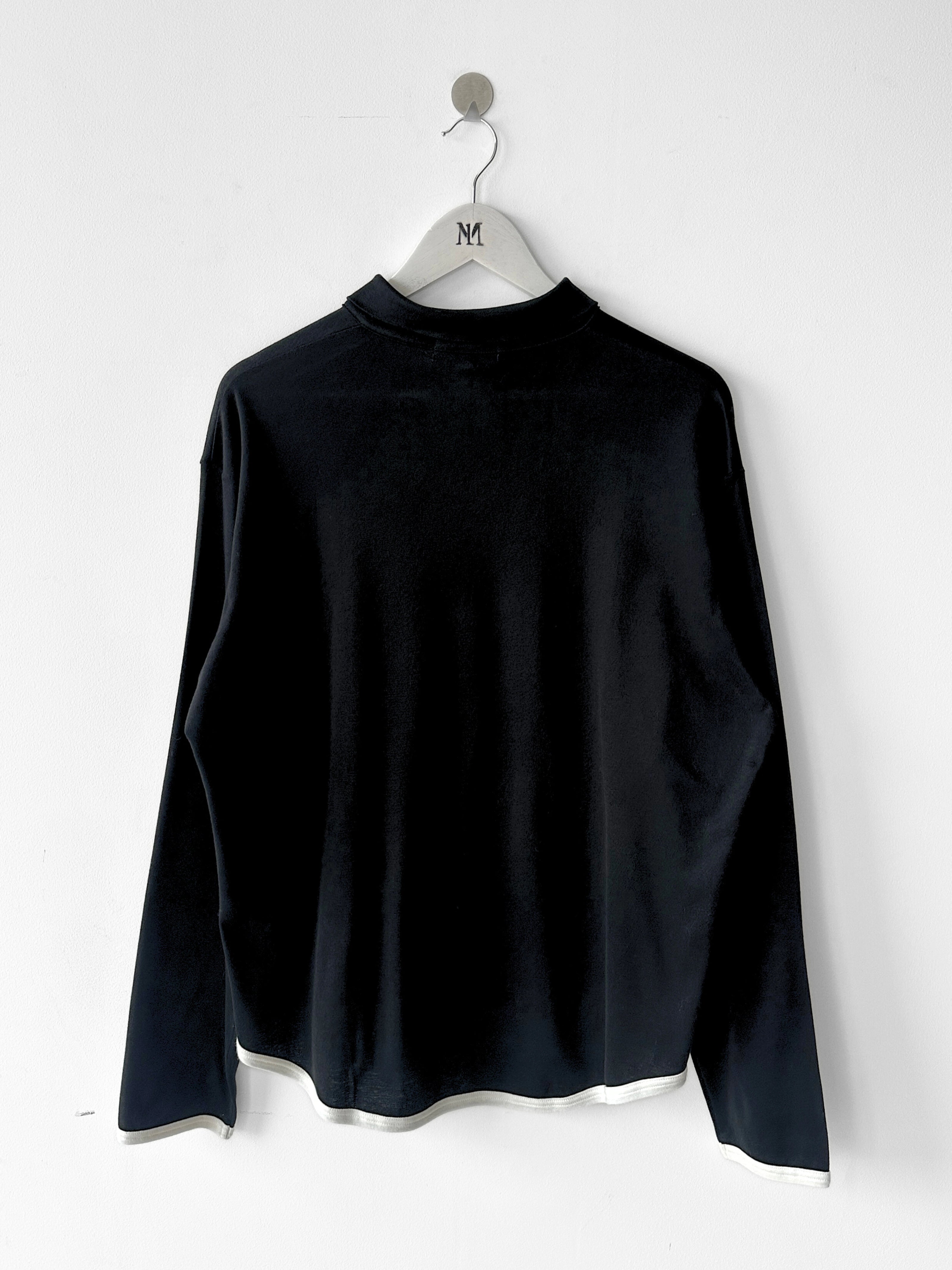 YOHJI YAMAMOTO Y'S - early 1990s LONG SLEEVE TOP WITH BUTTON DETAIL AT COLLAR