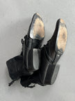MARITHÉ + FRANÇOIS GIRBAUD - early 2000s SOFT LEATHER ANKLE BOOTS WITH LACE WRAPAROUND DETAILING