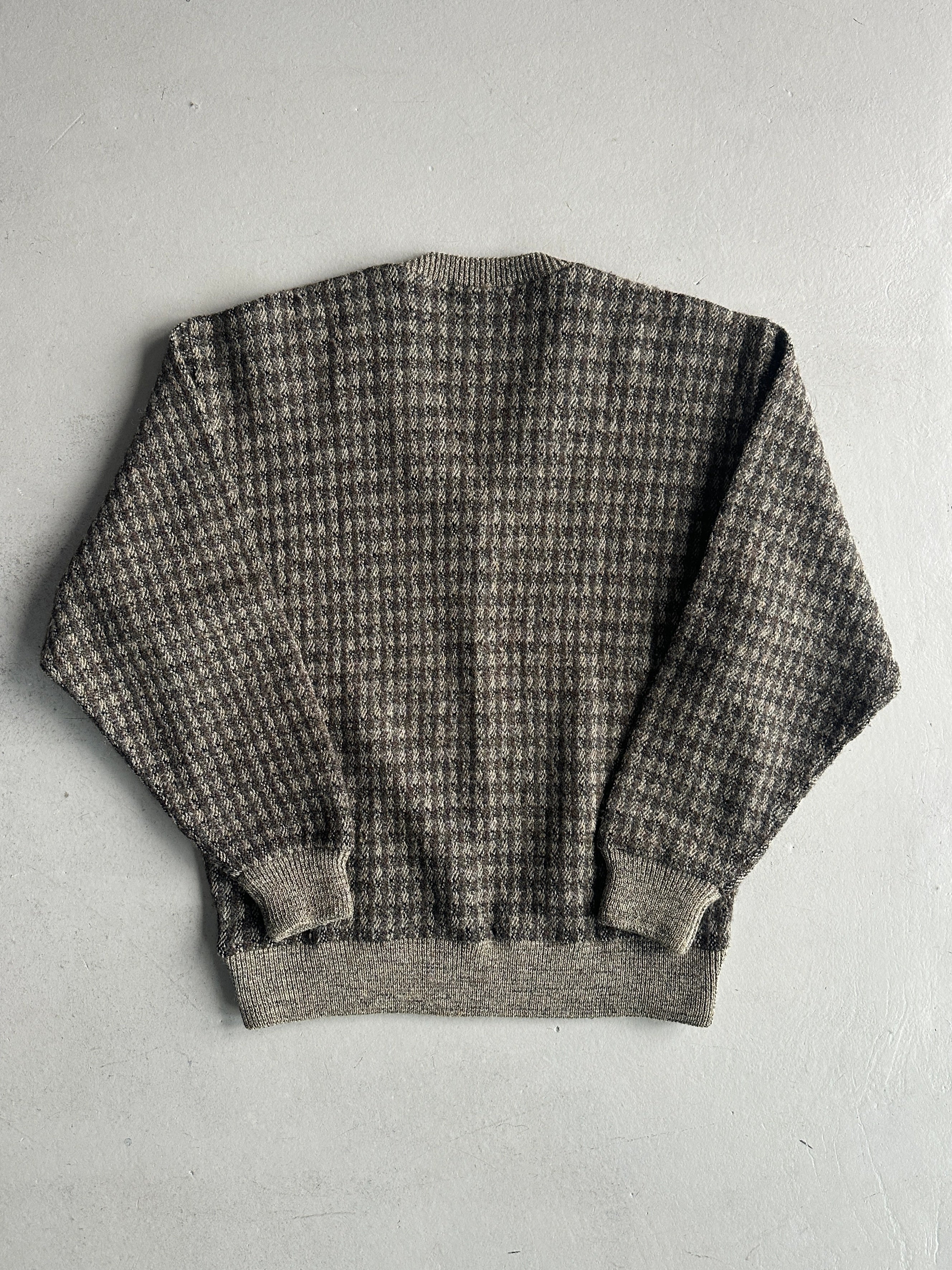 ISSEY MIYAKE - 1980s V NECK CHUNKY KNIT BOXY FIT JUMPER