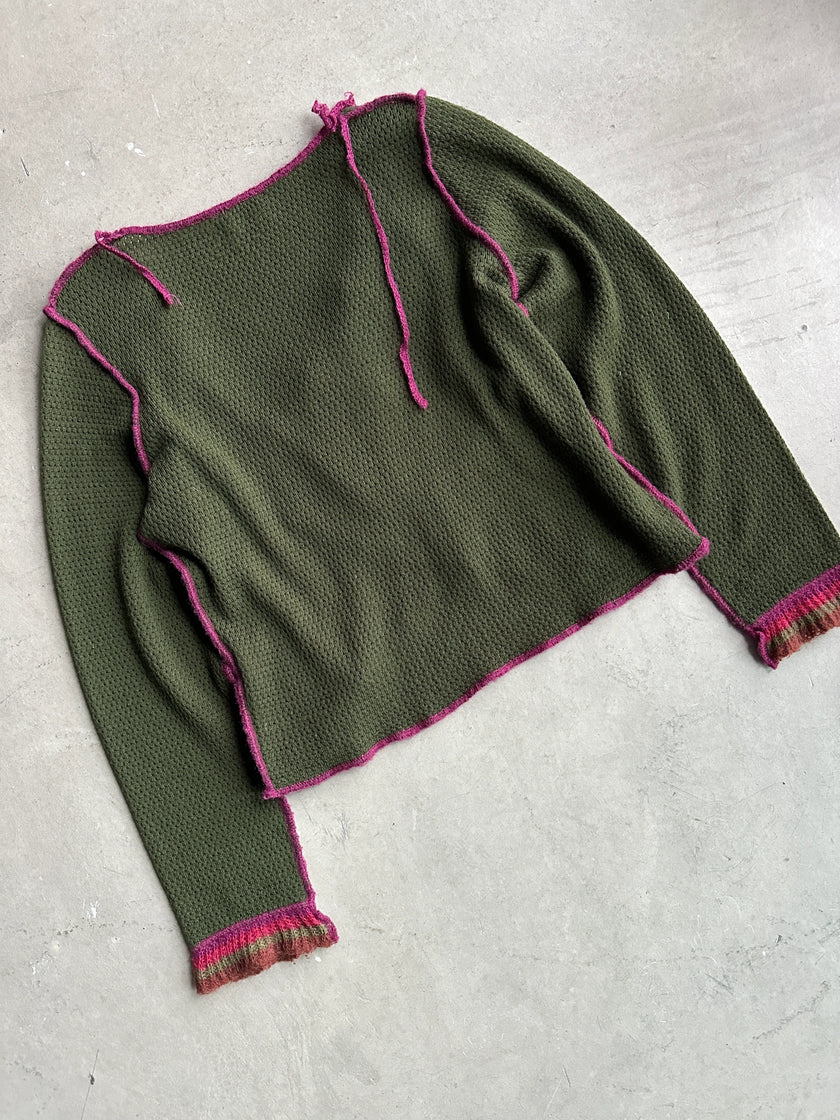 TRUSSARDI -  2000s CROSSOVER KNIT TOP