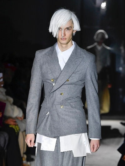 COMME DES GARÇONS - F/W 2024 ASYMMETRICAL SHIRT WITH PATCHWORK HEM PANELS
