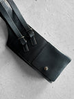 HIROKO KOSHINO - 1990s LEATHER WAIST BELT WITH THREE FLAP POCKETS