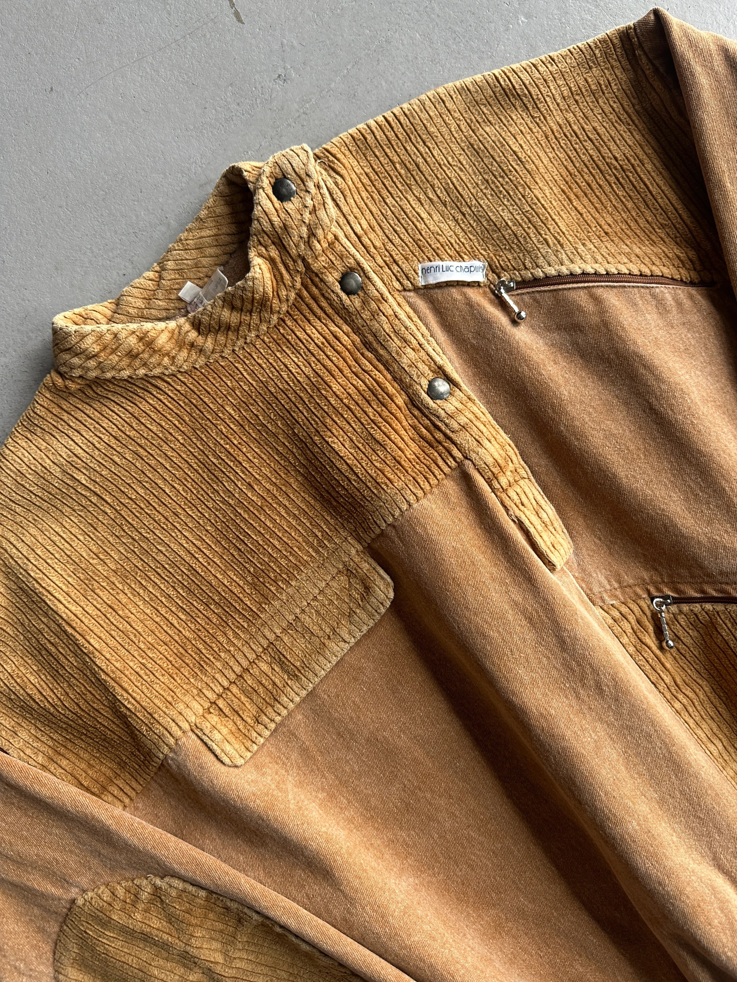 FRENCH LABEL 1990s BOXY FIT JUMPER WITH CORDUROY DETAILS