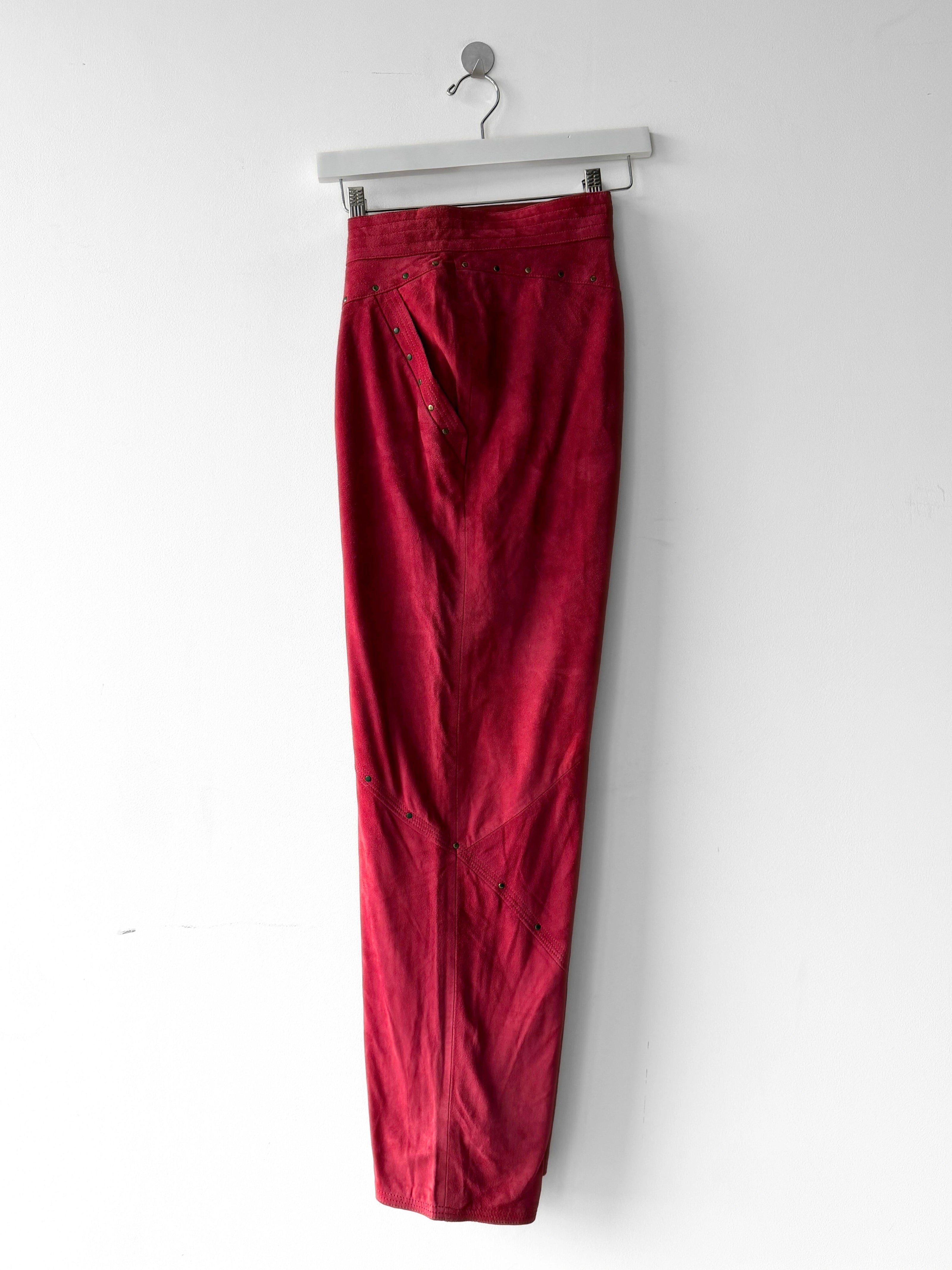 ESCADA - 1980s HIGH WAIST BALLOON FIT SUEDE TROUSERS
