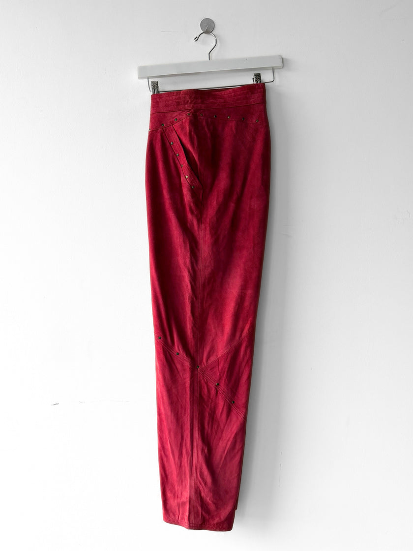 ESCADA - 1980s HIGH WAIST BALLOON FIT SUEDE TROUSERS