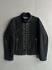 BIKKEMBERGS - A/W 2006 PADDED JACKET WITH LEATHER FRONT LOGO LETTERING