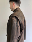 MARITHÉ + F.GIRBAUD 1990s EMBOSSED LOGO AT BACK LEATHER JACKET