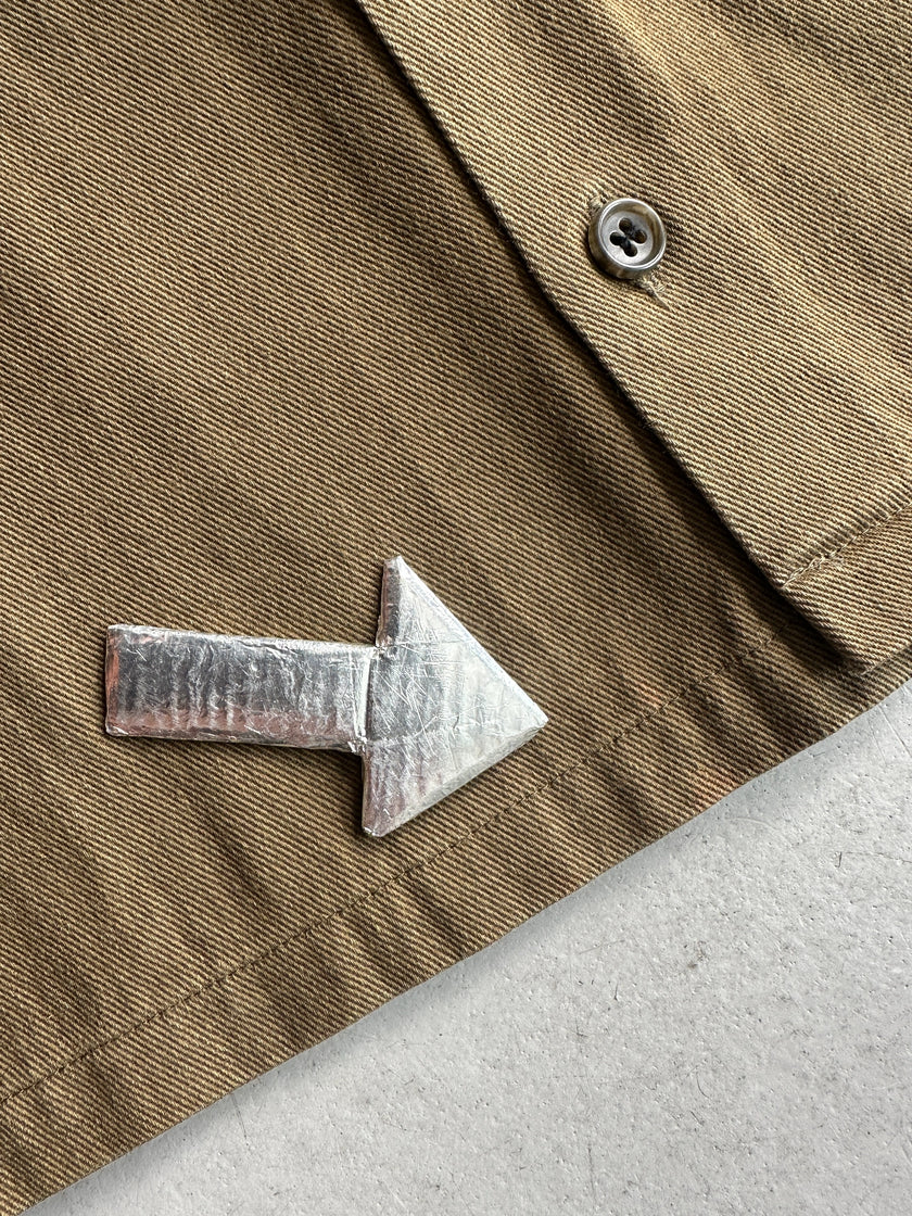 RYUICHIRO SHIMAZAKI - 1990s CONTRASTING WOOL BLOCK LONG SLEEVE SHIRT