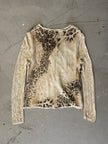 LES COPAINS - 1990s PANELED LEOPARD PRINT CARDIGAN