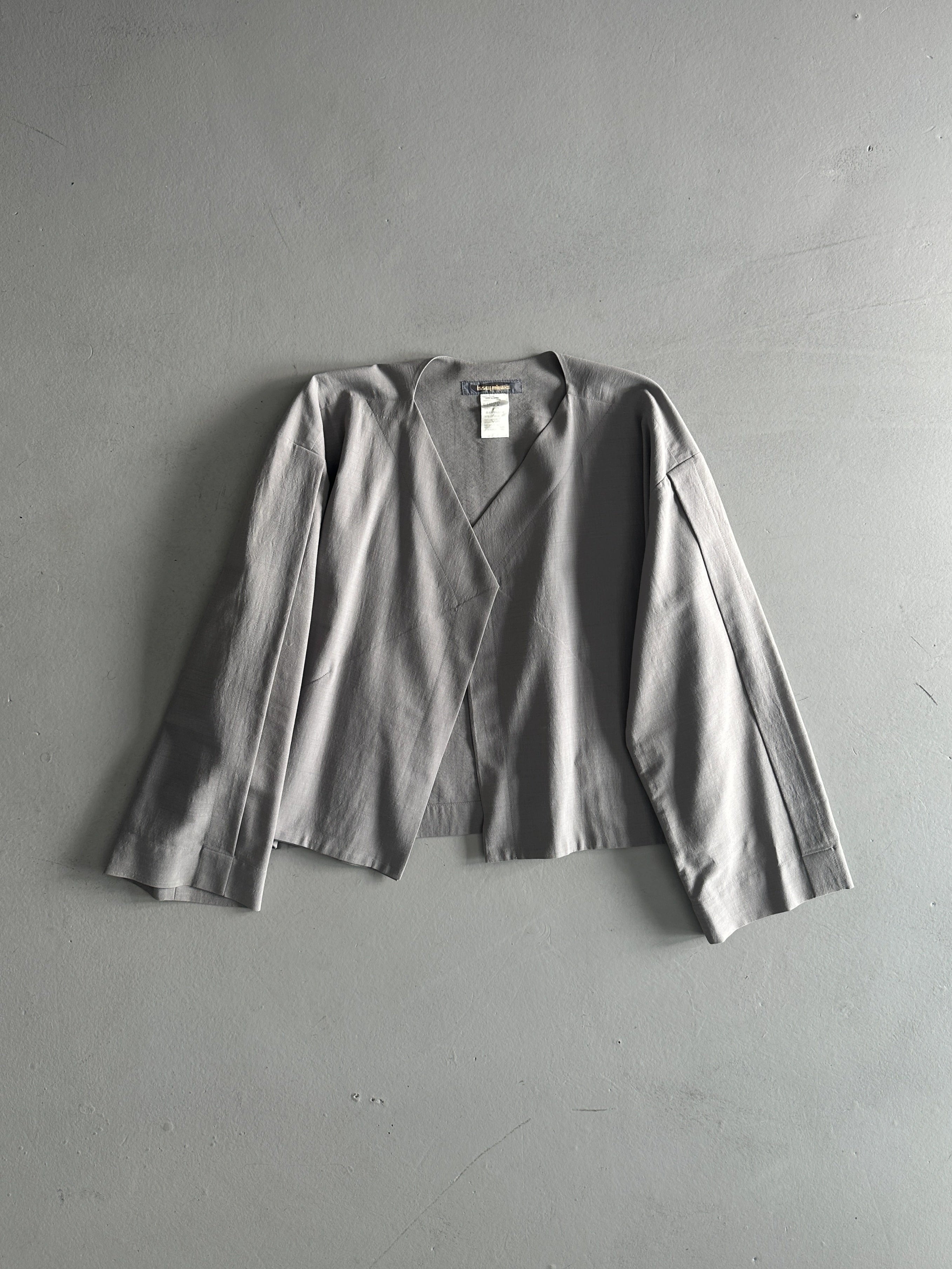 ISSEY MIYAKE - 1980s OPEN FRONT ARCHITECTURAL OPEN FRONT BLAZER