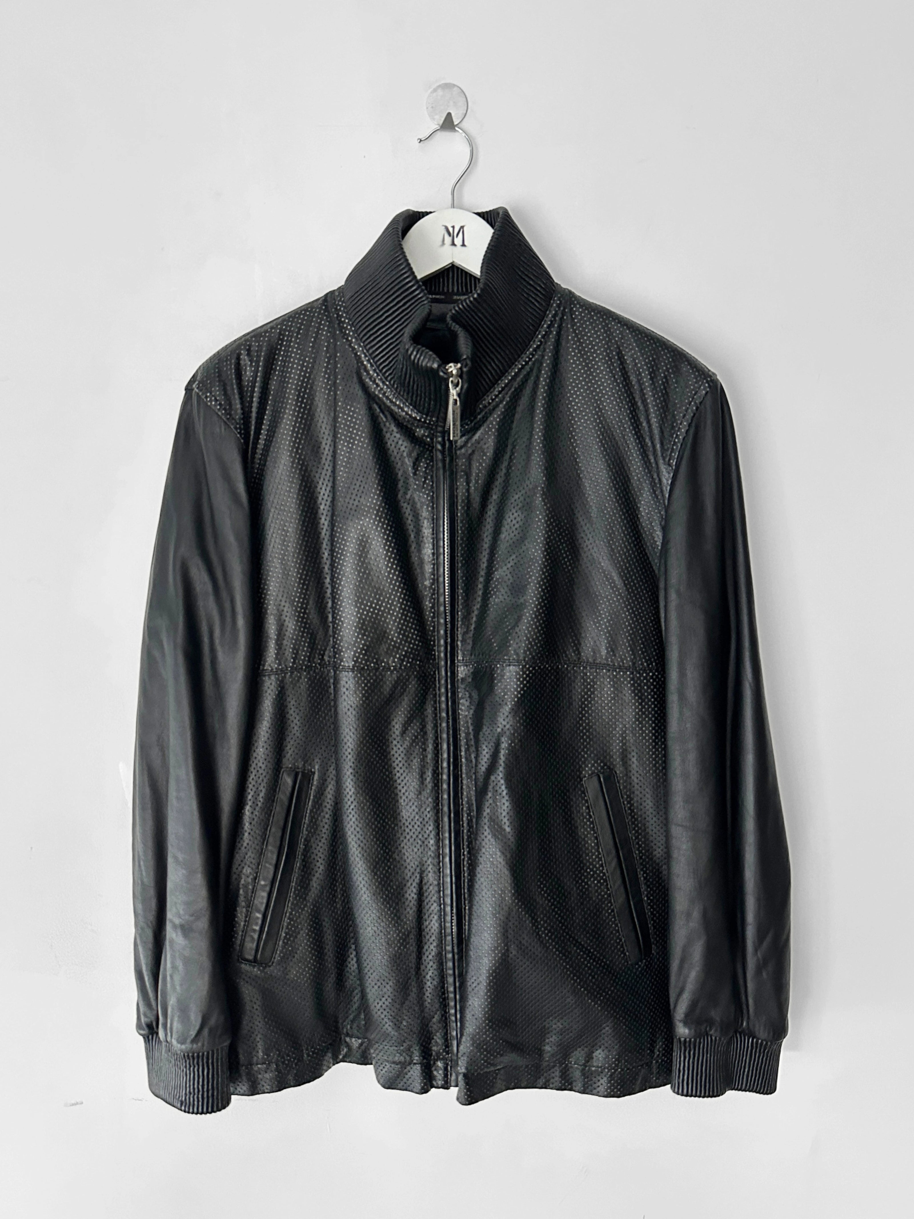 JEAN PAUL GAULTIER OBJET - 1990s PERFORATED LEATHER JACKET WITH ZIP OFF FUR LINING