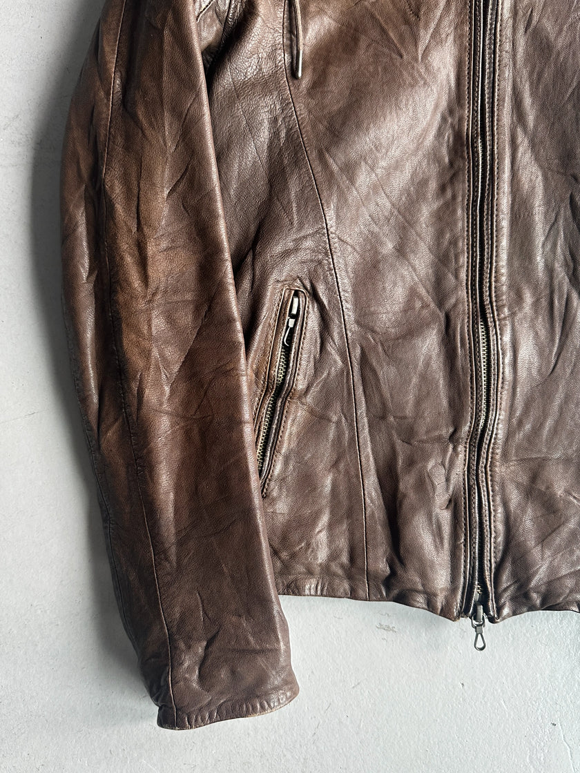 G.O.A. - 2000s HOODED LEATHER JACKET