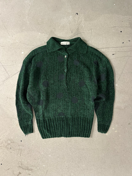 GIANNI VERSACE - 1980s RARE COLLARED CHENILLE JUMPER