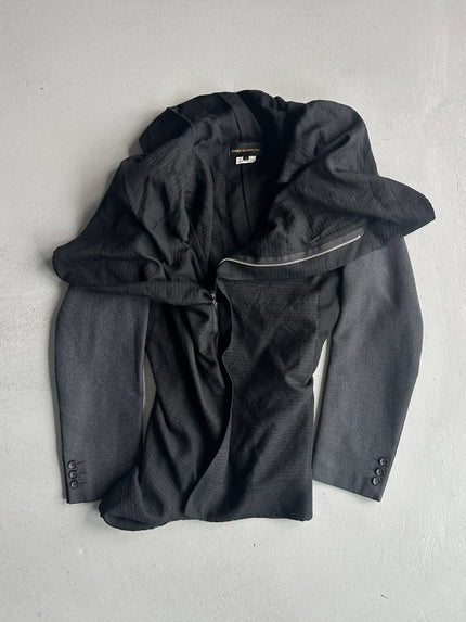 COMME DES GARÇONS - A/W 2003 ASYMMETRIC PANELED BLAZER WITH ZIP DETAIL