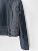 NO LABEL early 2000s CROP FIT JACKET WITH OFF THE CENTRE ZIP AND BUCKLE DETAIL AT WAIST