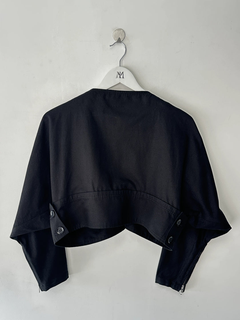 YOHJI YAMAMOTO - S/S 2014 CROPPED JACKET WITH SCULPTURAL LAPELS