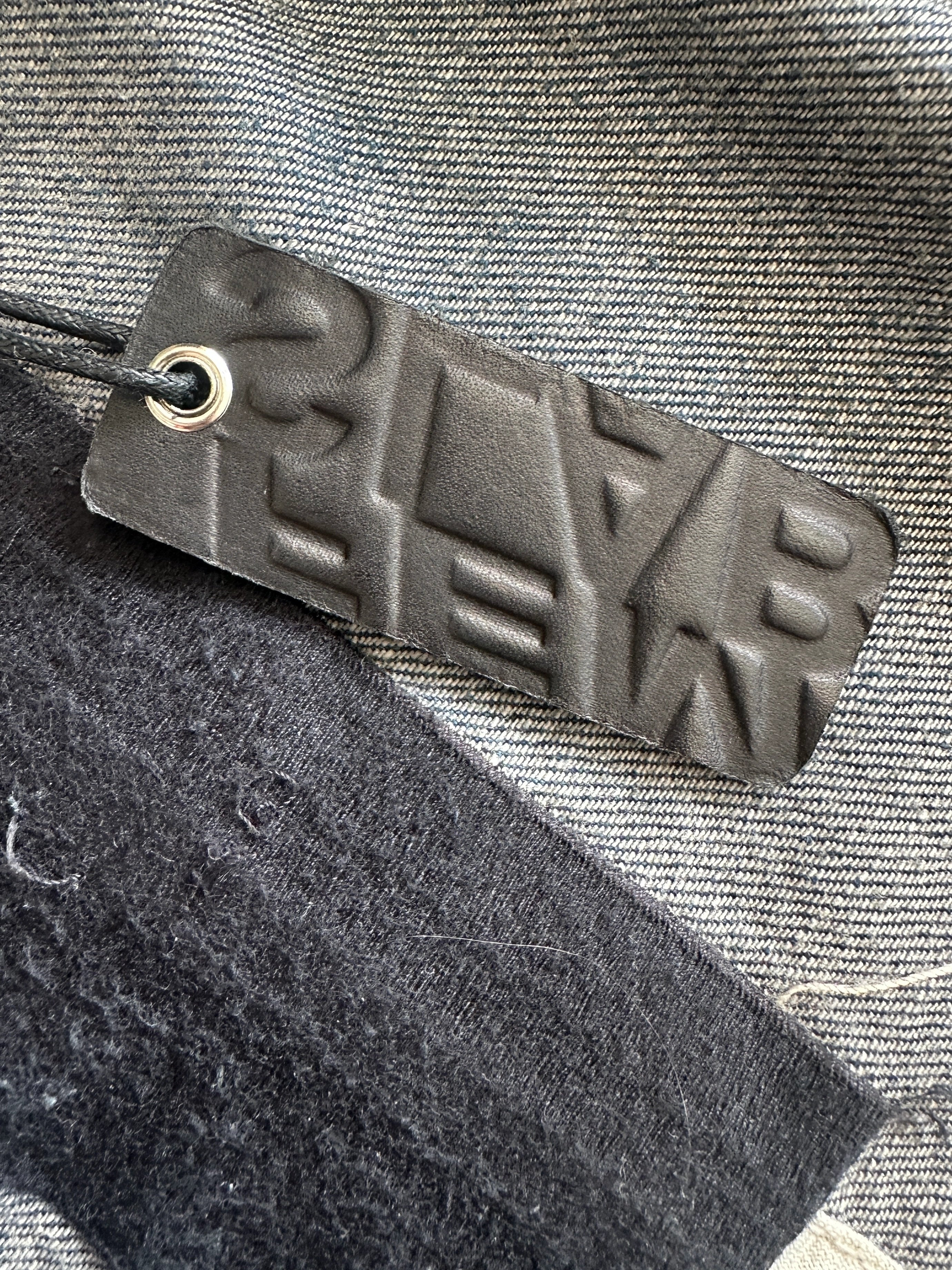 RICK OWENS SLAB - A/W 2003 SLIM FIT WAXED DENIM JACKET