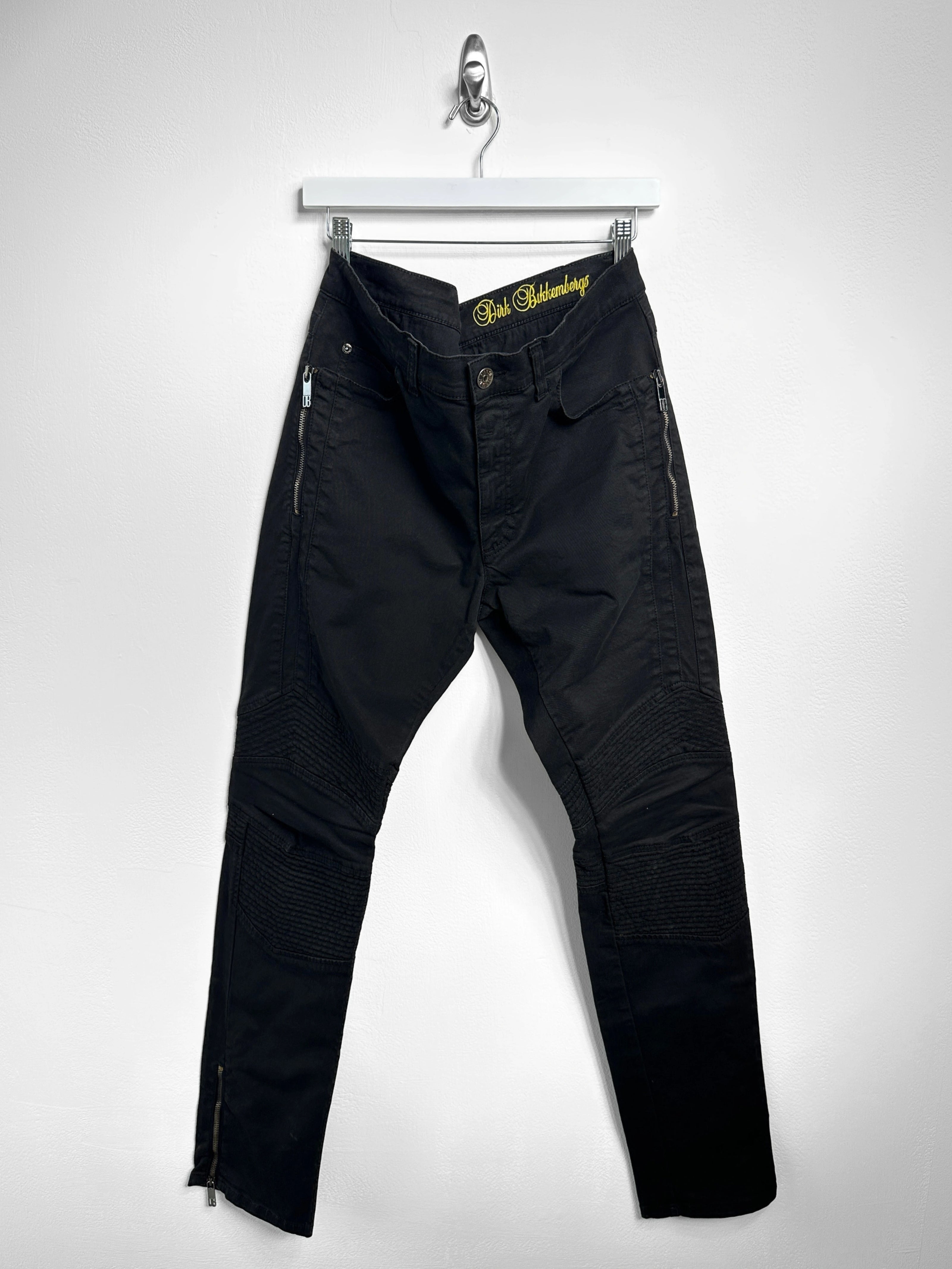 DIRK BIKKEMBERGS - early 2000s BIKER TROUSERS WITH ZIP DETAILS