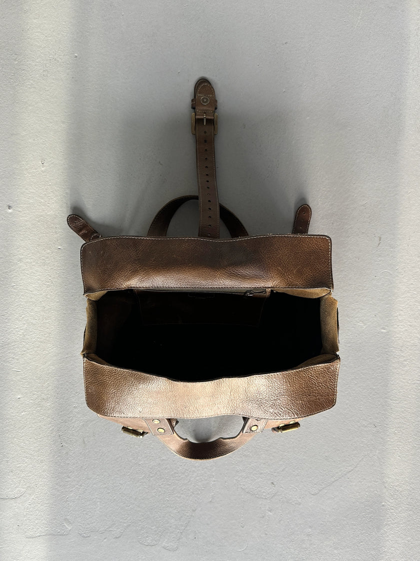 MULBERRY - 1990 DISTRESSED LEATHER ROXANNE BAG