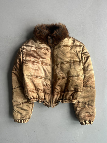 ARMANI JEANS - F/W 1988 CROPPED FIT JACKET WITH FUR COLLAR