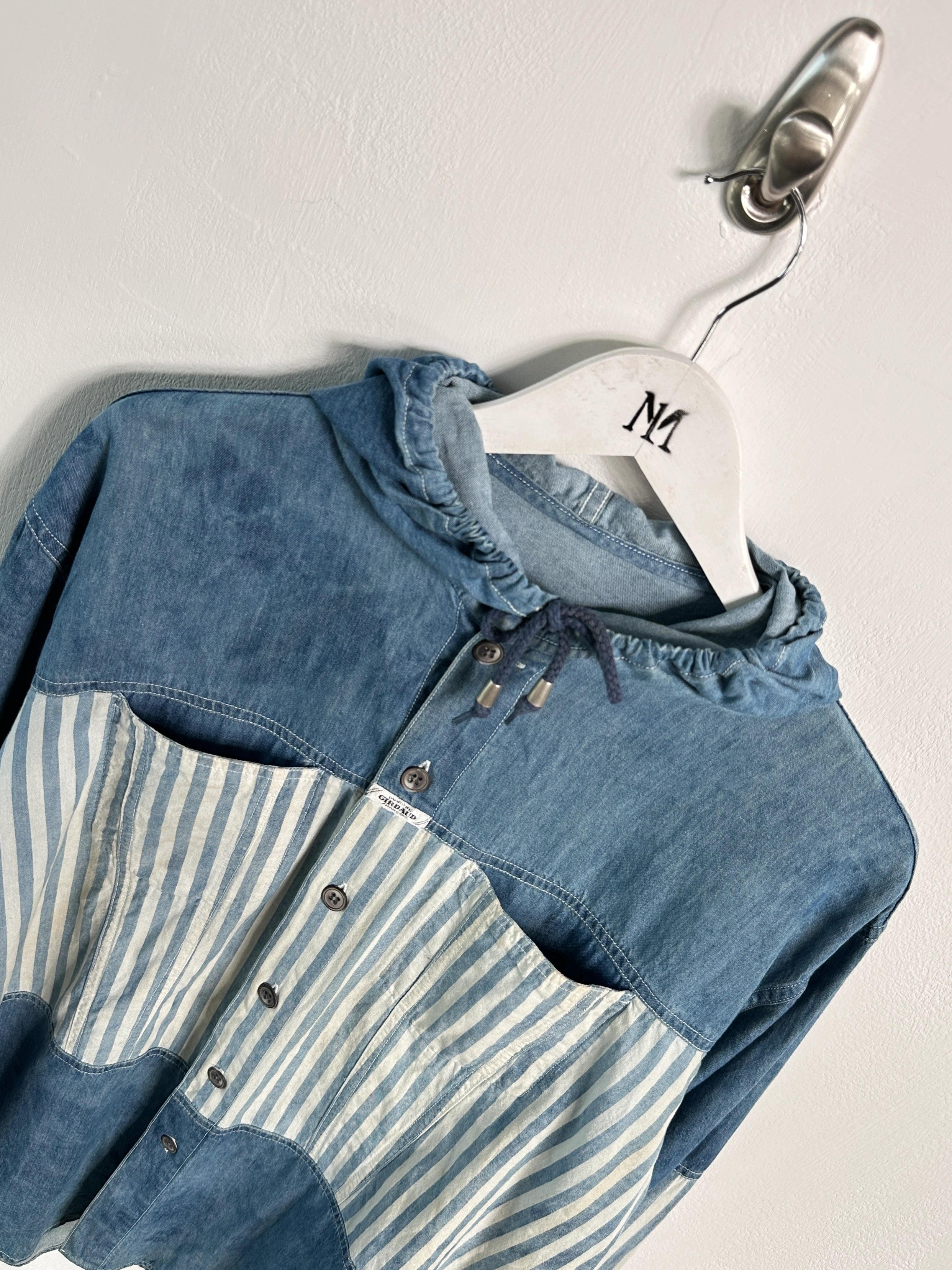 MARITHÉ + FRANÇOIS GIRBAUD - 1990s STONE WASHED HOODED DENIM SHACKET