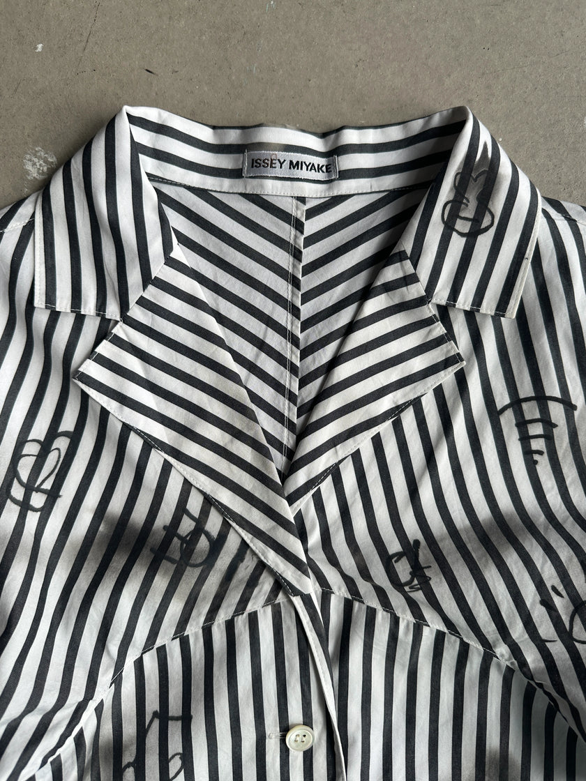ISSEY MIYAKE - 1990s ABSTRACT PRINTING BATWING SLEEVE SHIRT