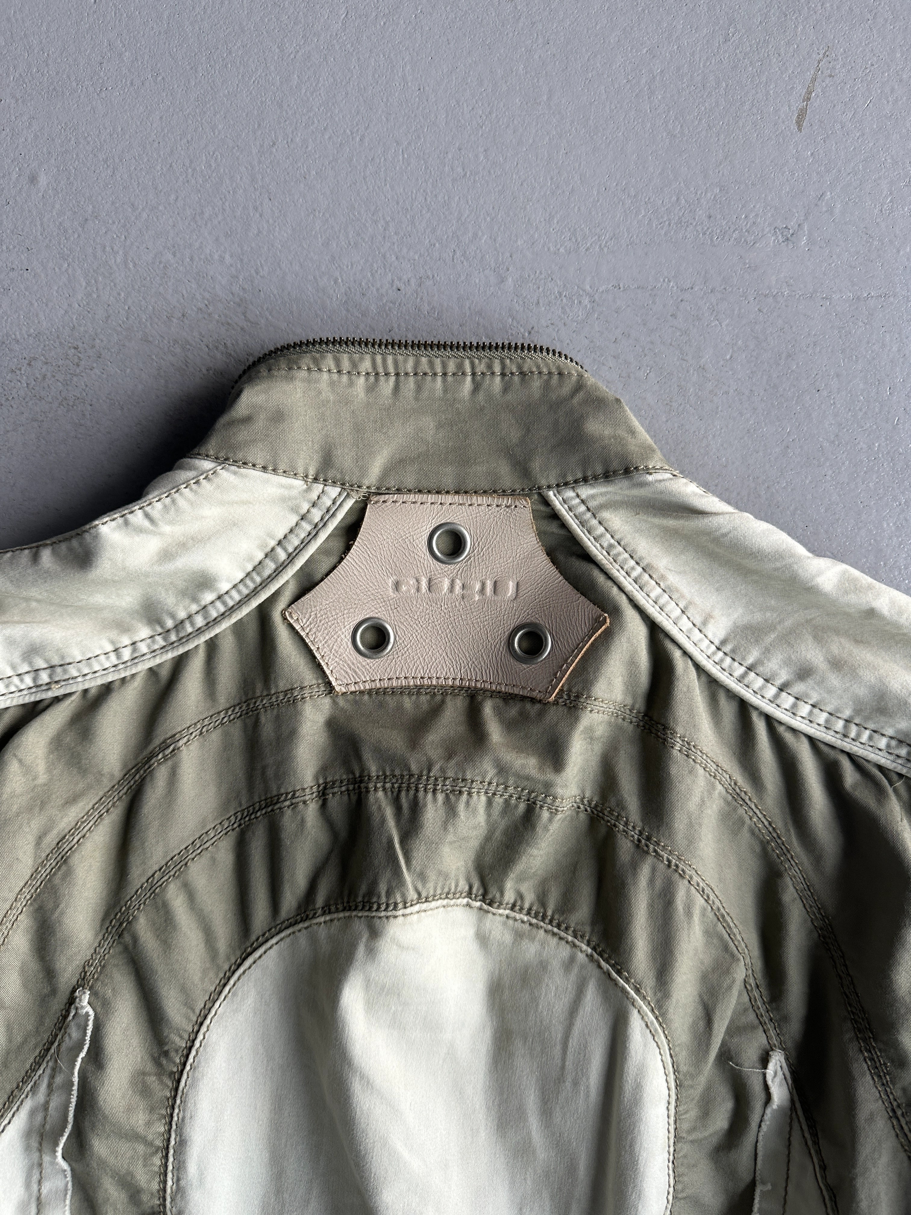 GURU - 2000s BIKER LIGHT JACKET WITH RAW HEMS DETAILS