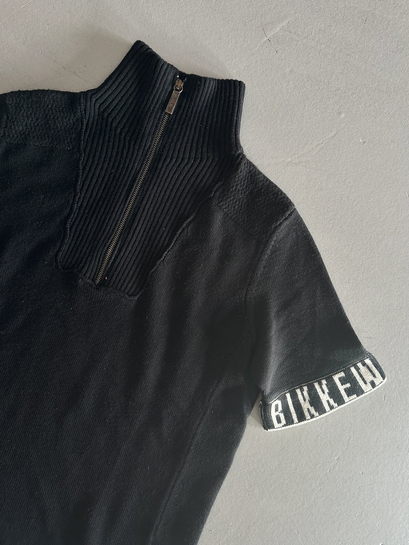 BIKKEMBERGS - 2000s FUNNEL NECK HALF SLEEVE JUMPER