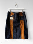 DOLCE & GABBANA - F/W 2002 DENIM SKIRT WITH CORDUROY PANELS