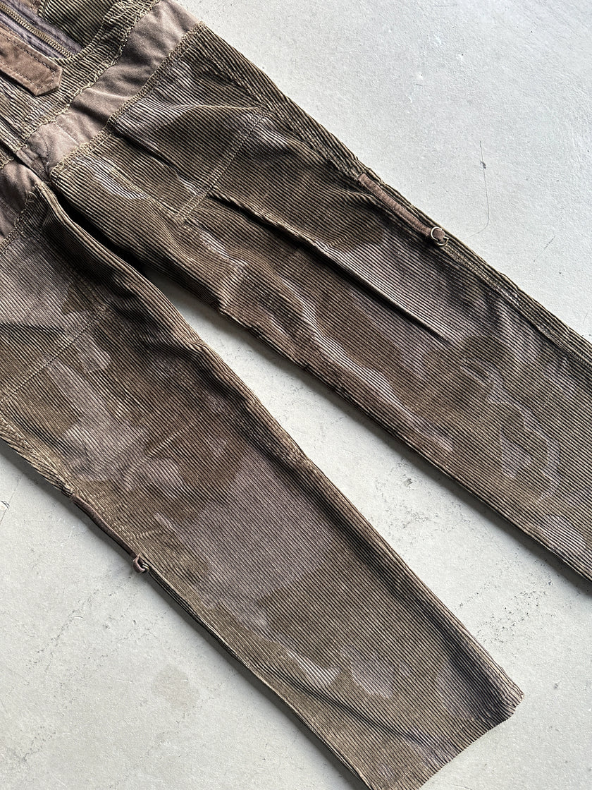 MARITHÉ + FRANÇOIS GIRBAUD - 2000s CORDUROY CARGO TROUSERS WITH SIDE ZIP