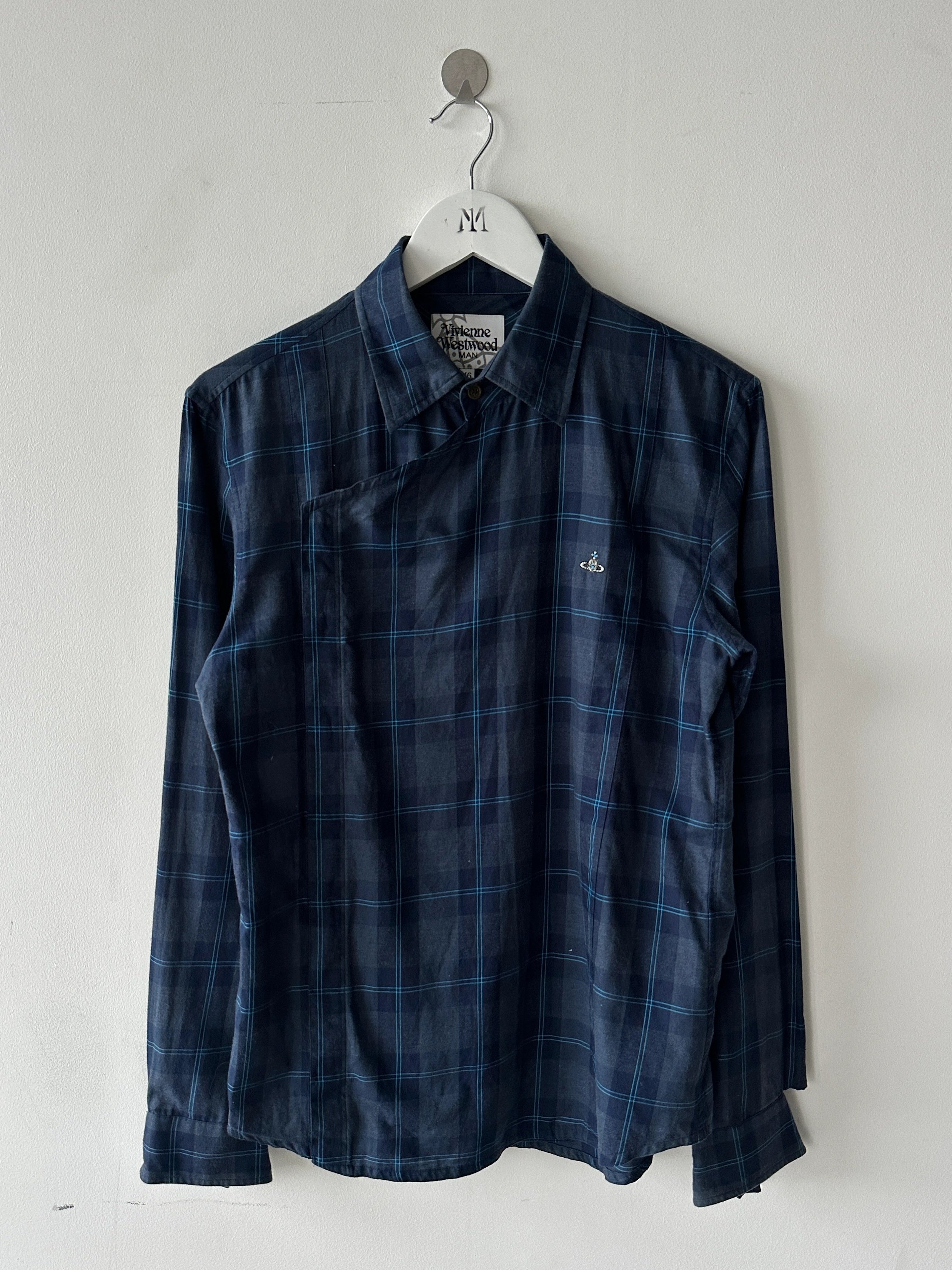 VIVIENNE WESTWOOD - 2000s PLAID SHIRT WITH ASYMMETRICAL PANEL