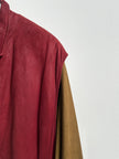 1980s SUEDE BOMBER JACKET WITH CONTRASTING GILET STYLE OUTER LAYER