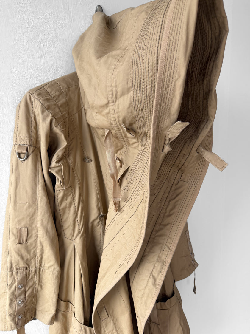 MARITHÉ + FRANÇOIS GIRBAUD - F/W 2008 RUCHED FRONT ADJUSTABLE WOOL JACKET
