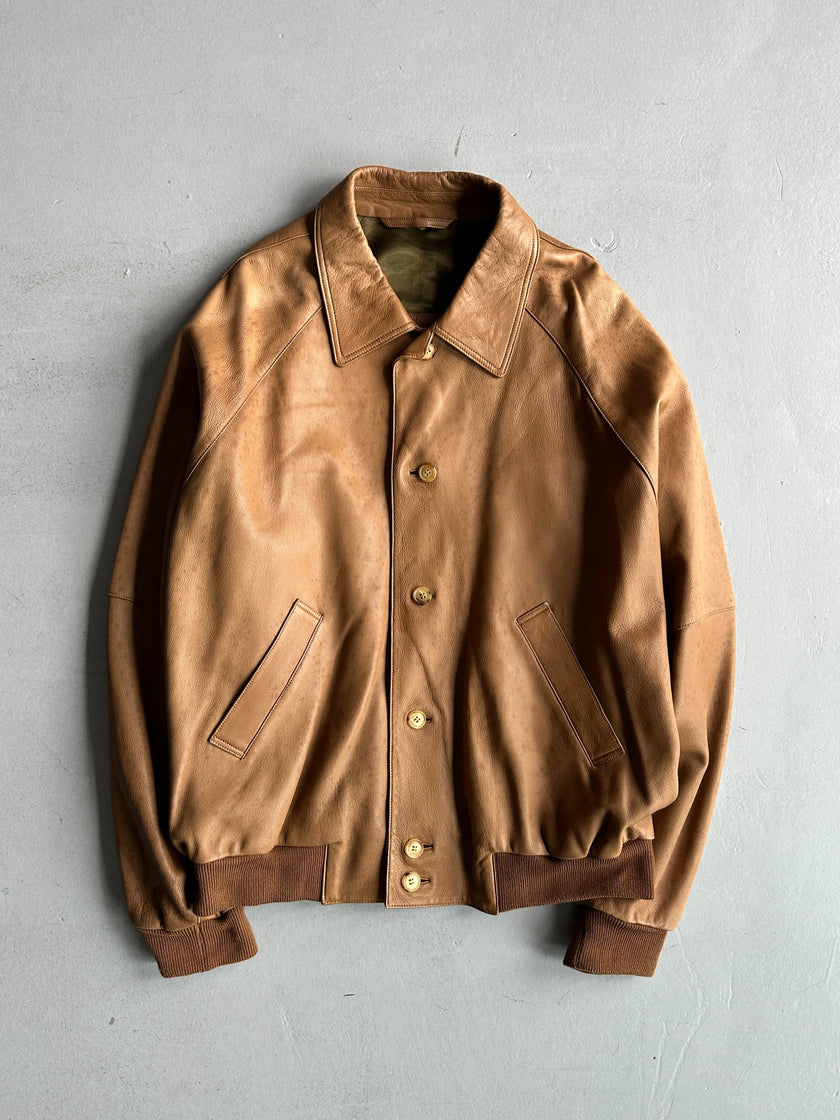 LOEWE - 1990s SOFT LEATHER BOMBER JACKET