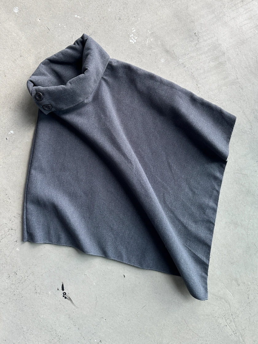 1990s WOOL FUNNEL NECK PONCHO CAPE