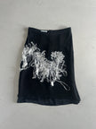 ANDREW GN - S/S 2001 FRONT APPLIQUÉ LAYERED SILK SKIRT