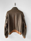 ITALIAN LABEL - 1980s WOOL BOMBER JACKET WITH LEATHER PANELS