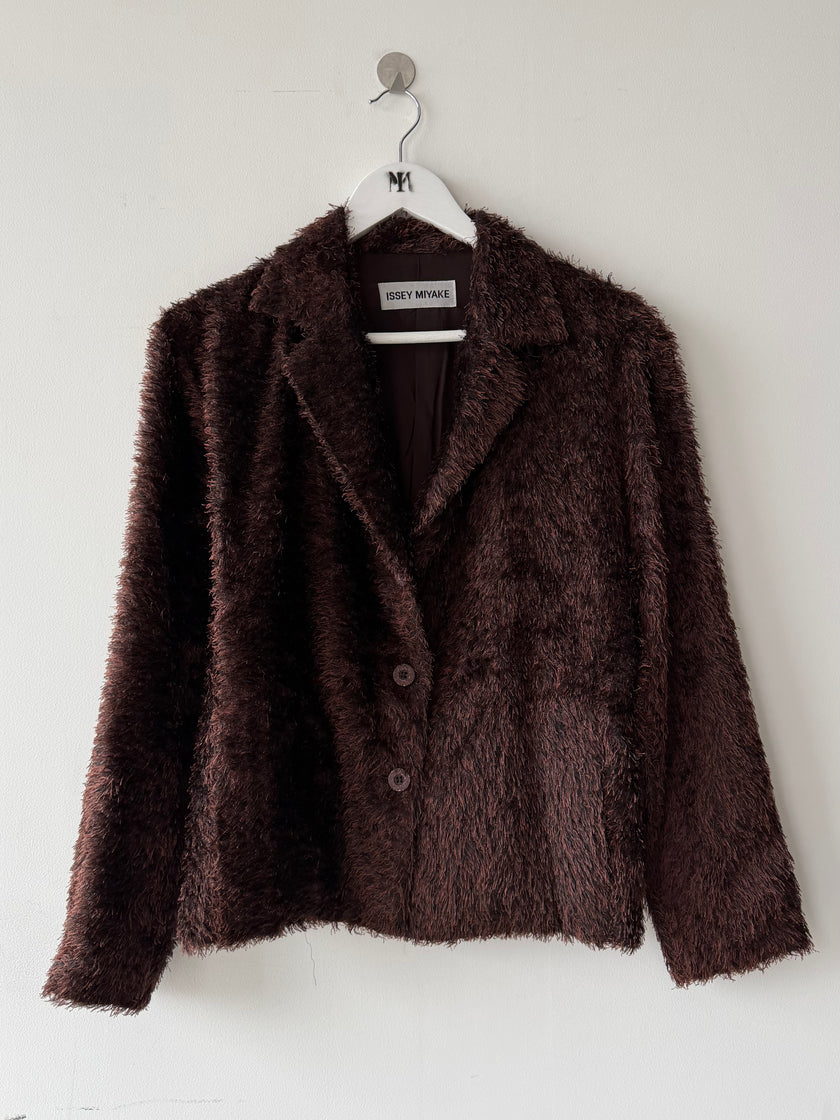 ISSEY MIYAKE - F/W 1998 SHAGGY TEXTURE BUTTONED BLAZER
