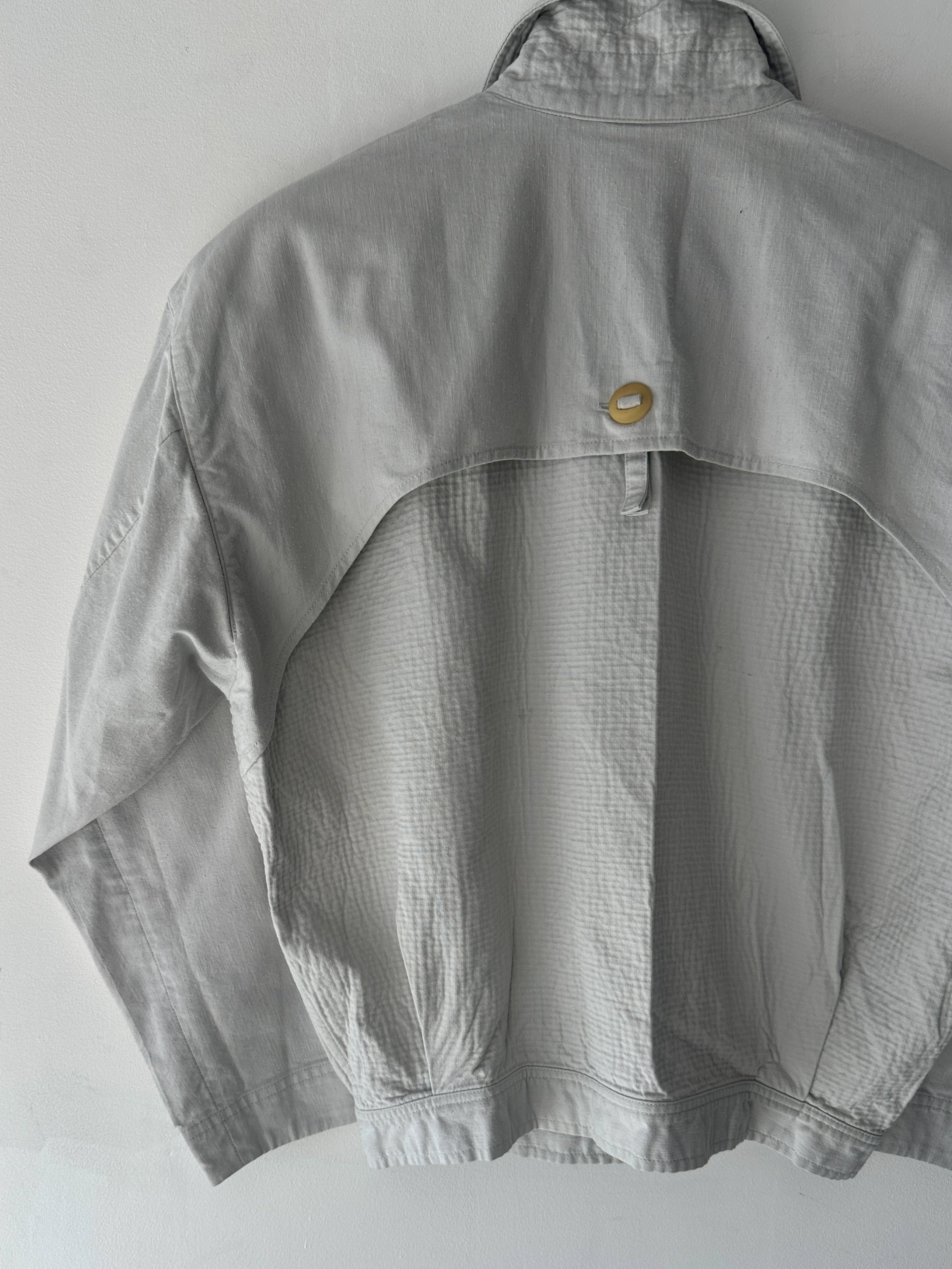 ISSEY MIYAKE - 1980s TEXTURED COTTON BOMBER JACKET